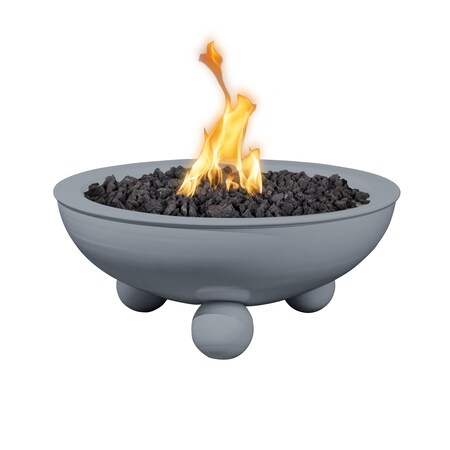 The Outdoor Plus 36 Round Sedona Fire Bowl - Powder Coated Metal - Gray - Match Lit - Liquid Propane OPT-36RPCRLFO-GRY-LP